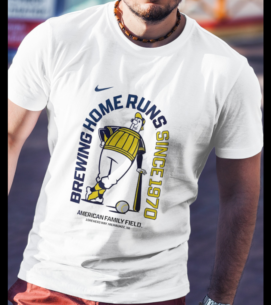 Nike Brewing Home Runs Since 1970 American Family Field Milwaukee Brewers T-Shirt