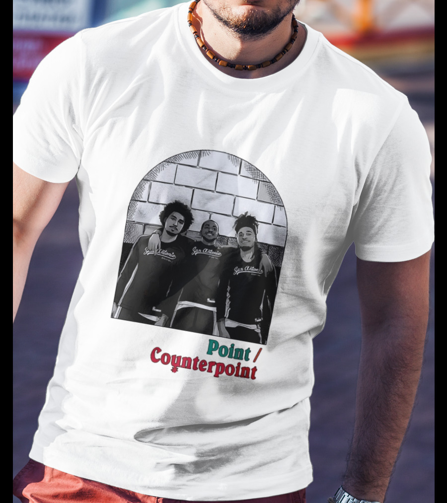 San Antonio Spurs Basketball Player Trio Point Counterpoint T-Shirt