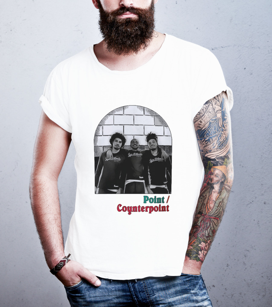 San Antonio Spurs Basketball Player Trio Point Counterpoint T-Shirt
