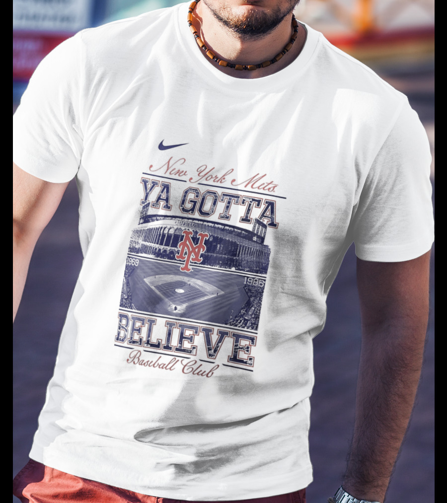 New York Mets Ya Gotta Believe Baseball Club 1969 1986 Nike T-Shirt