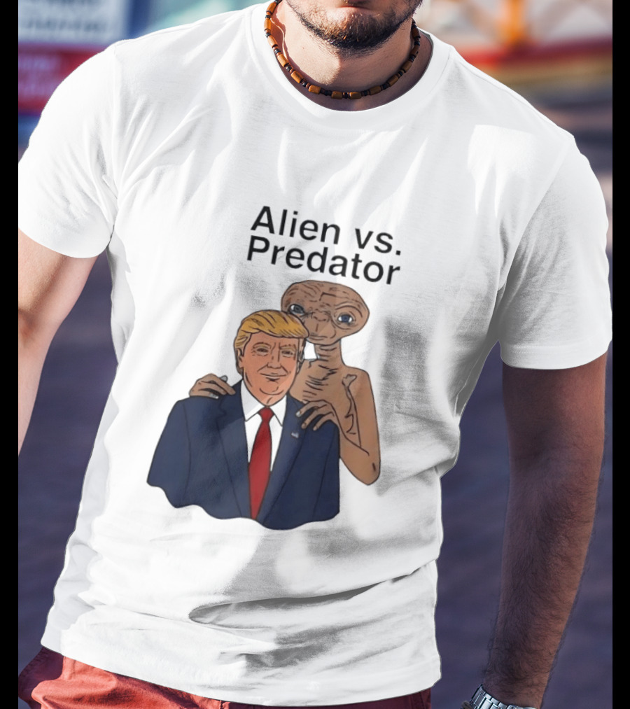 Alien Vs Predator Donald Trump ET Parody Fashion T-Shirt