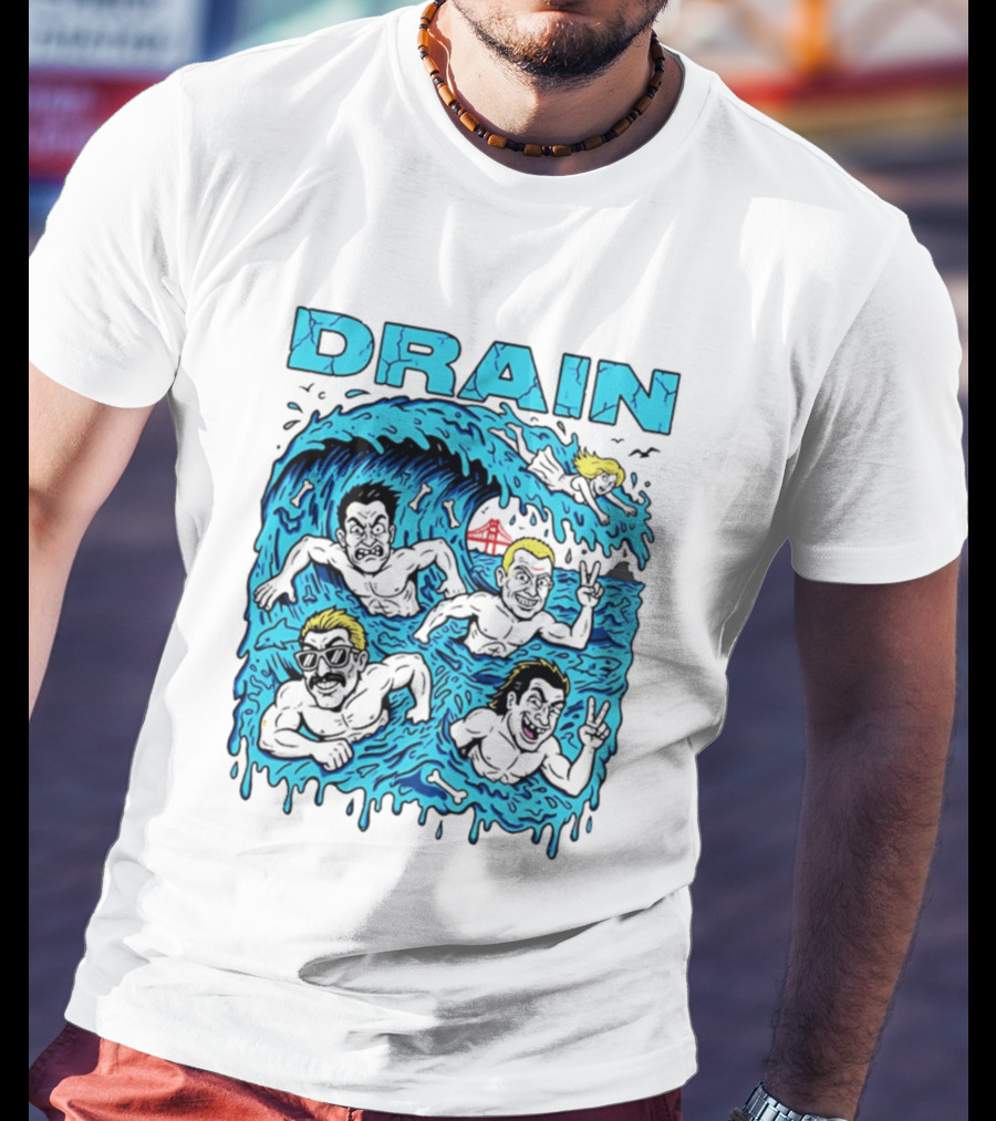 Drain Band Butthole Surfers Caricature Wave Surf T-Shirt