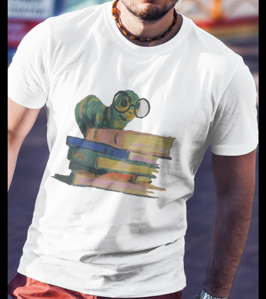 Literary Bookworm Glasses Stack Books T-Shirt