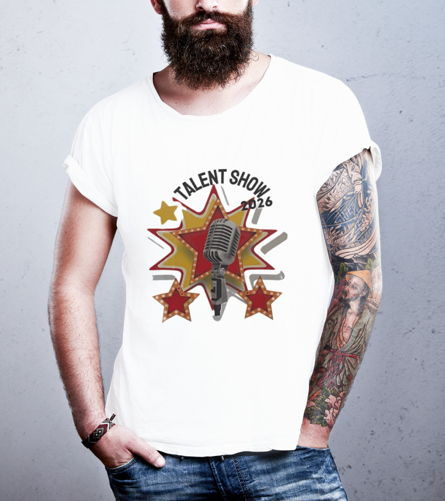 Talent Show 2026 Star Performer Mic And Stars T-Shirt