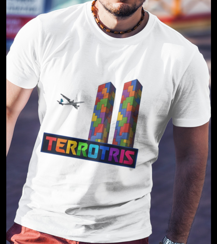 Terrortris Tetris Block Towers With Plane T-Shirt