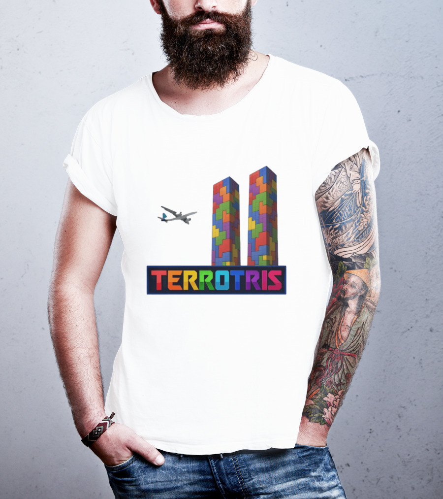 Terrortris Tetris Block Towers With Plane T-Shirt