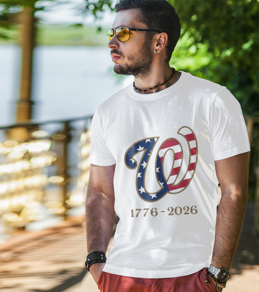 Washington Nationals America 250 Flag W 1776 2026 Stars And Stripes Anniversary T-Shirt