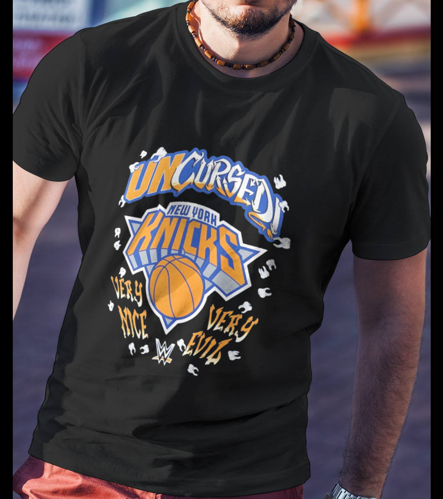 Uncursed New York Knicks Very Nice Very Evil Danhausen WWE T-Shirt