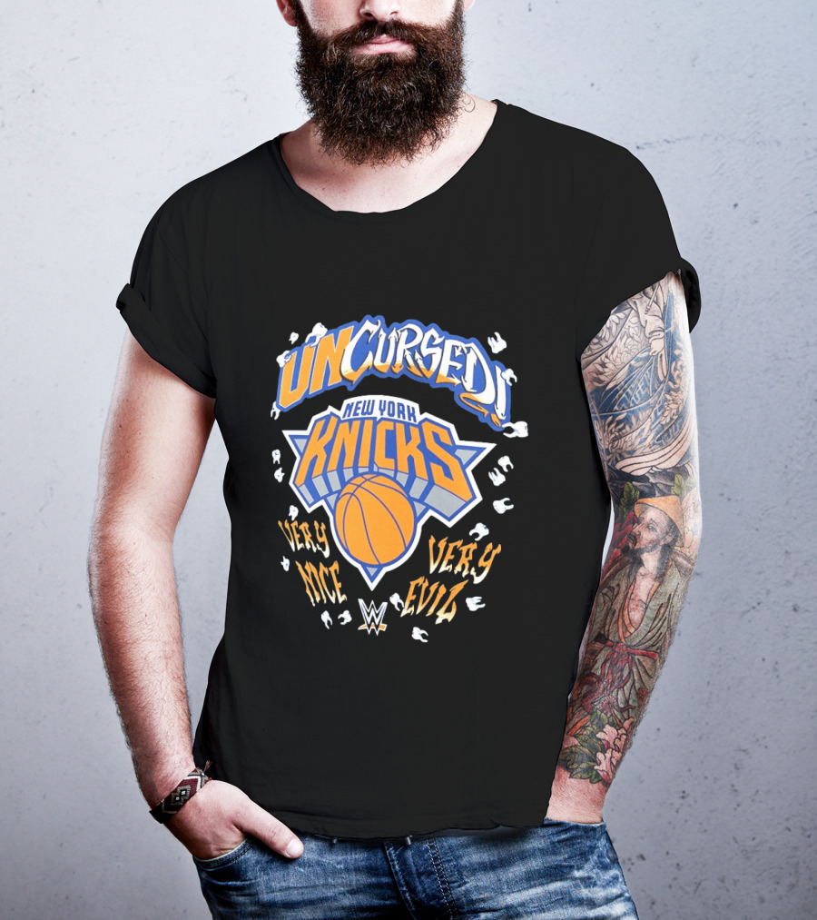 Uncursed New York Knicks Very Nice Very Evil Danhausen WWE T-Shirt