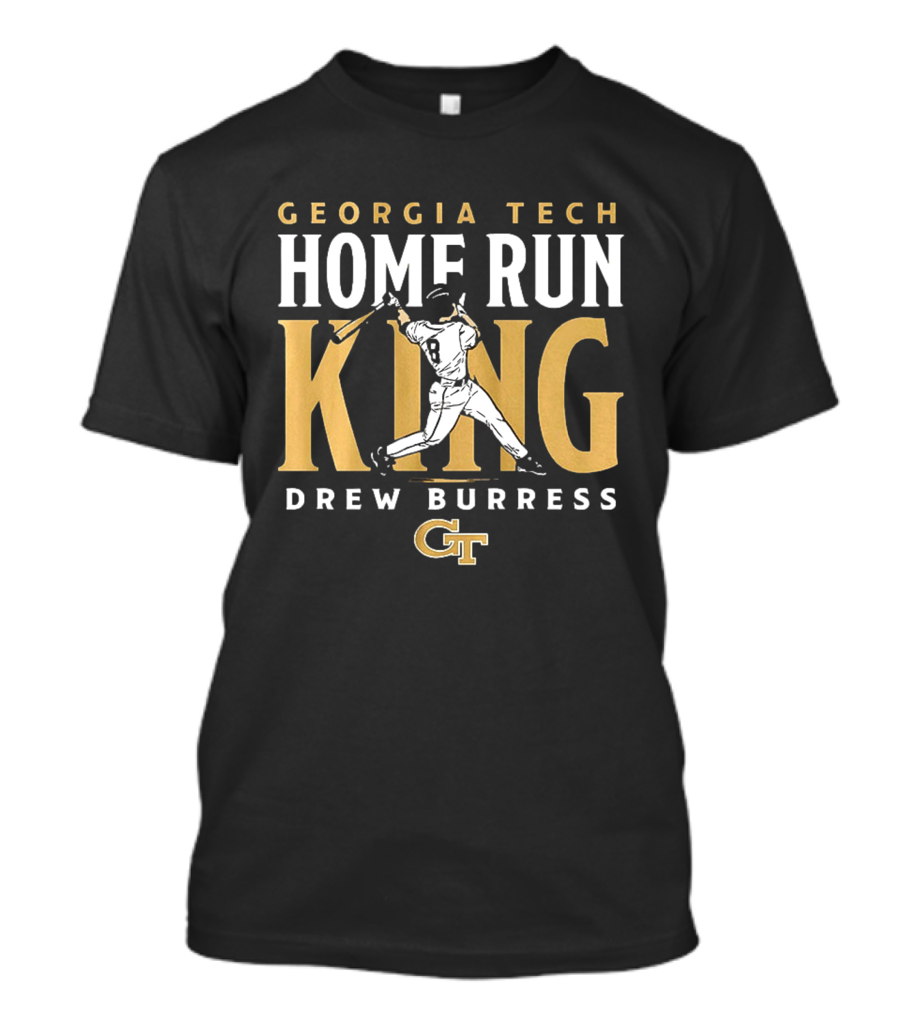 Georgia Tech Yellow Jackets Home Run King Drew Burress Baseball Gt T-Shirt