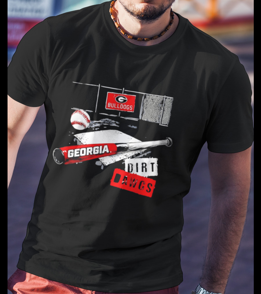 Georgia Bulldogs Baseball Dirt Dawgs Field Bat And Ball T-Shirt
