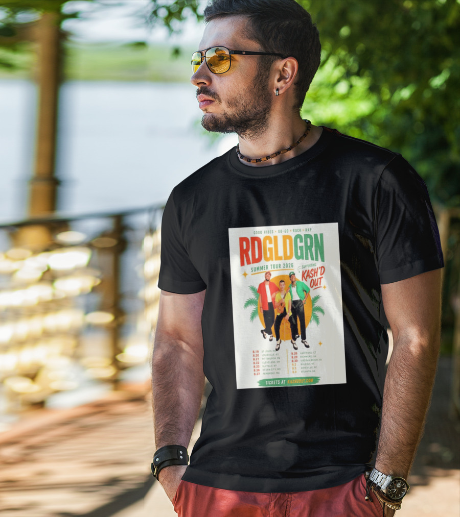 RDGLDGRN Summer Tour 2026 Good Vibes Go Go Rock Rap Supporting Kash'd Out T-Shirt