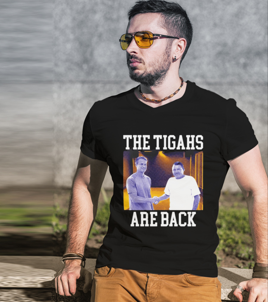 Lane Kiffin Ed Orgeron The Tigahs Are Back LSU Duo Handshake T-Shirt