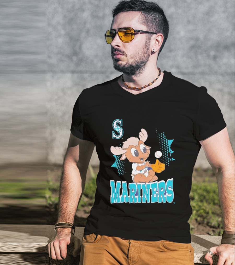 Seattle Mariners Baby Moose Rookie Baseball Glove Mariners T-Shirt