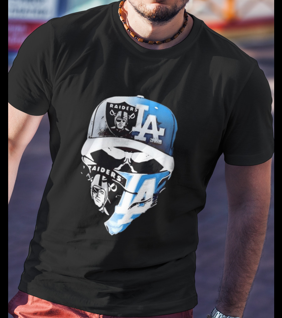 Las Vegas Raiders Los Angeles Dodgers Split Raiders LA T-Shirt