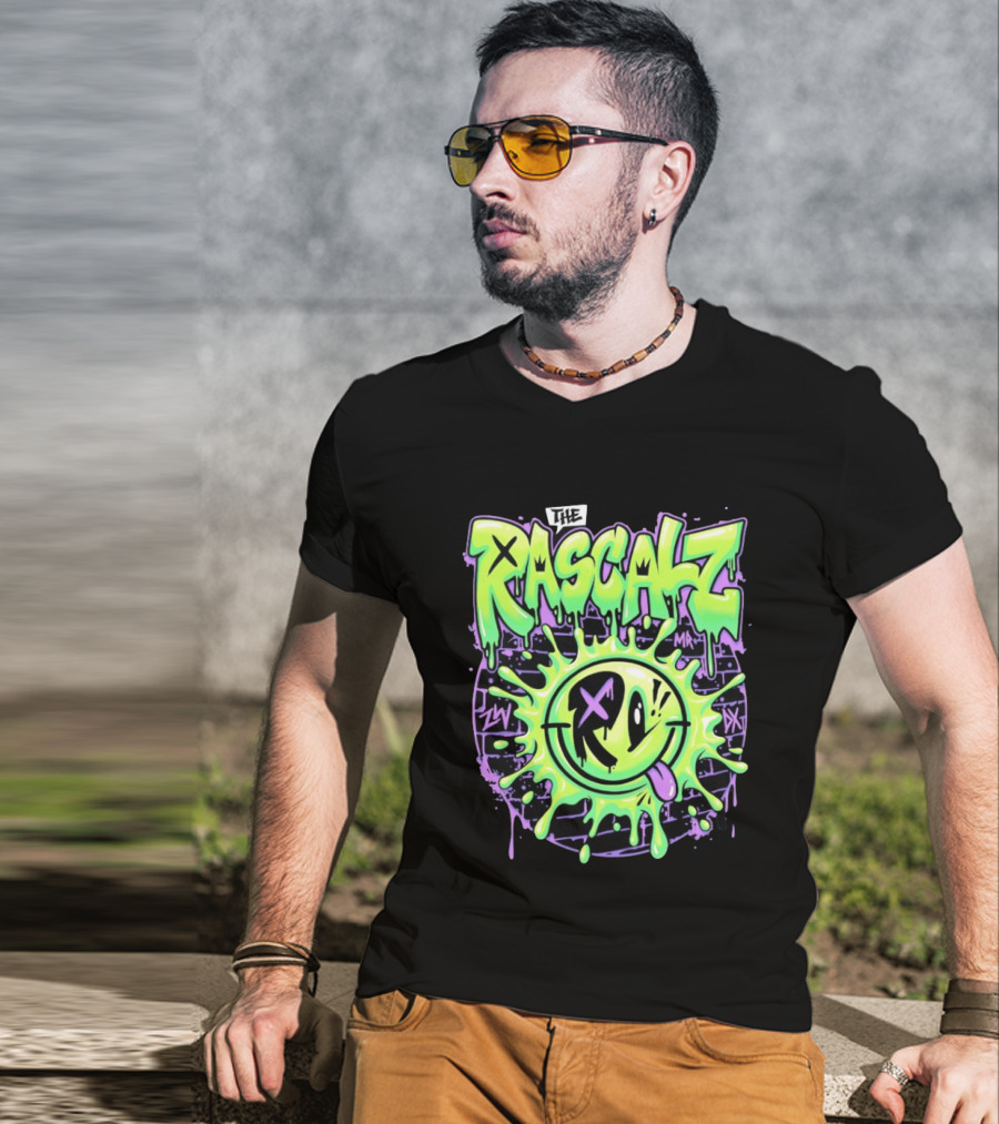 The Rascalz AEW Slime Smiley Graffiti T-Shirt