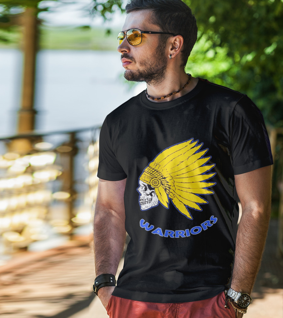 Warriors Fearless Spirit Skull Yellow Headdress T-Shirt