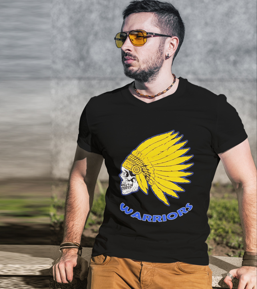 Warriors Fearless Spirit Skull Yellow Headdress T-Shirt
