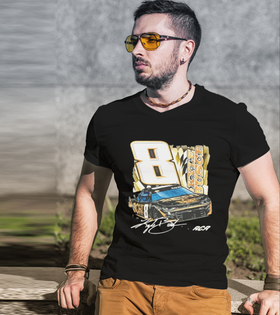 Kyle Busch 8 RCR NASCAR Race Car Signature T-Shirt