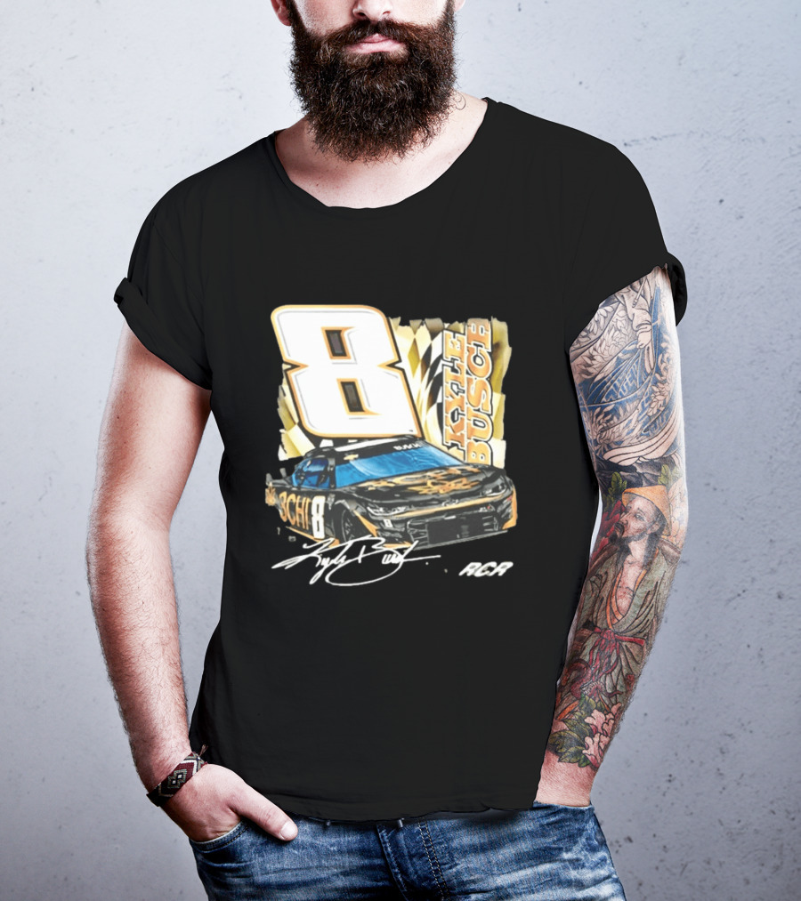 Kyle Busch 8 RCR NASCAR Race Car Signature T-Shirt
