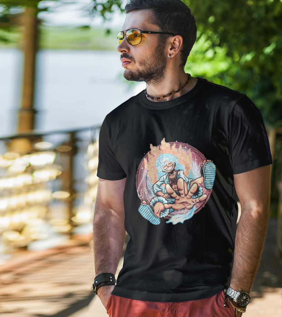 Luffy's Awakened Gear 5 Pirate King Manga Anime T-Shirt