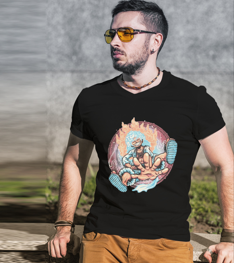 Luffy's Awakened Gear 5 Pirate King Manga Anime T-Shirt