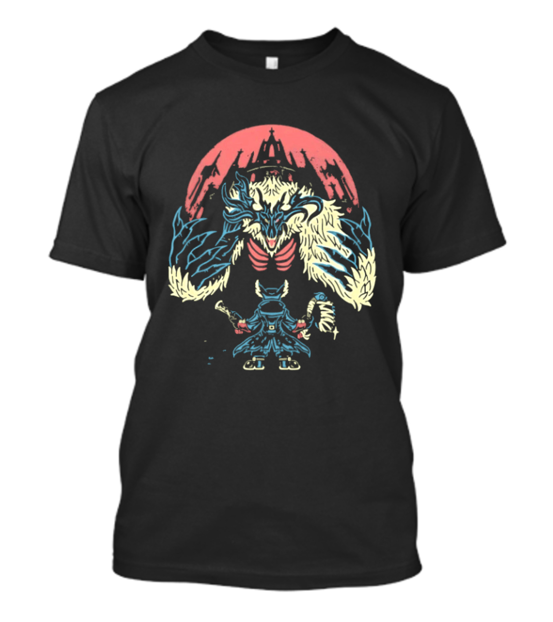 Bloodborne Hunter Confronts Cleric Beast Let The Hunt Begin T-Shirt