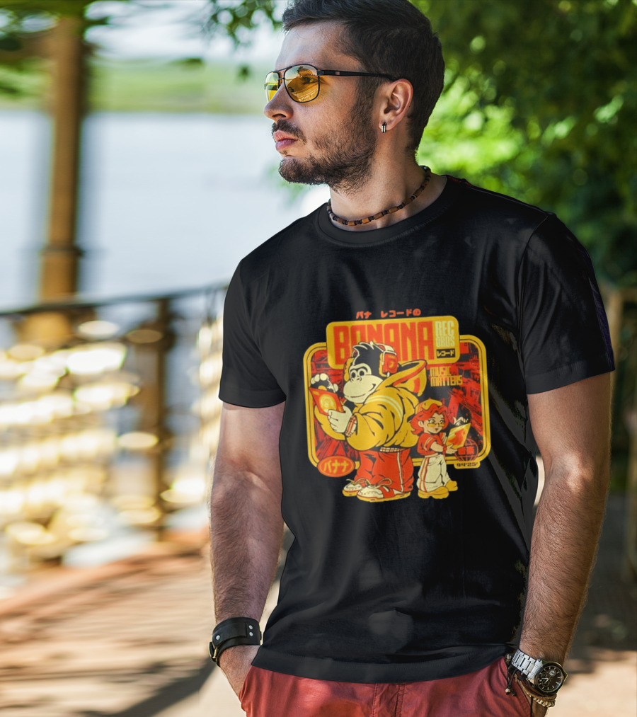 Banana Records Music Matters Retro Style Japanese T-Shirt