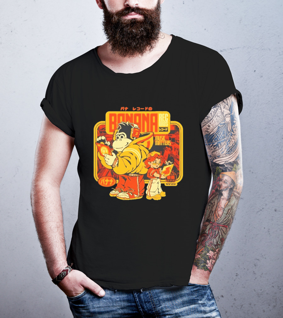Banana Records Music Matters Retro Style Japanese T-Shirt