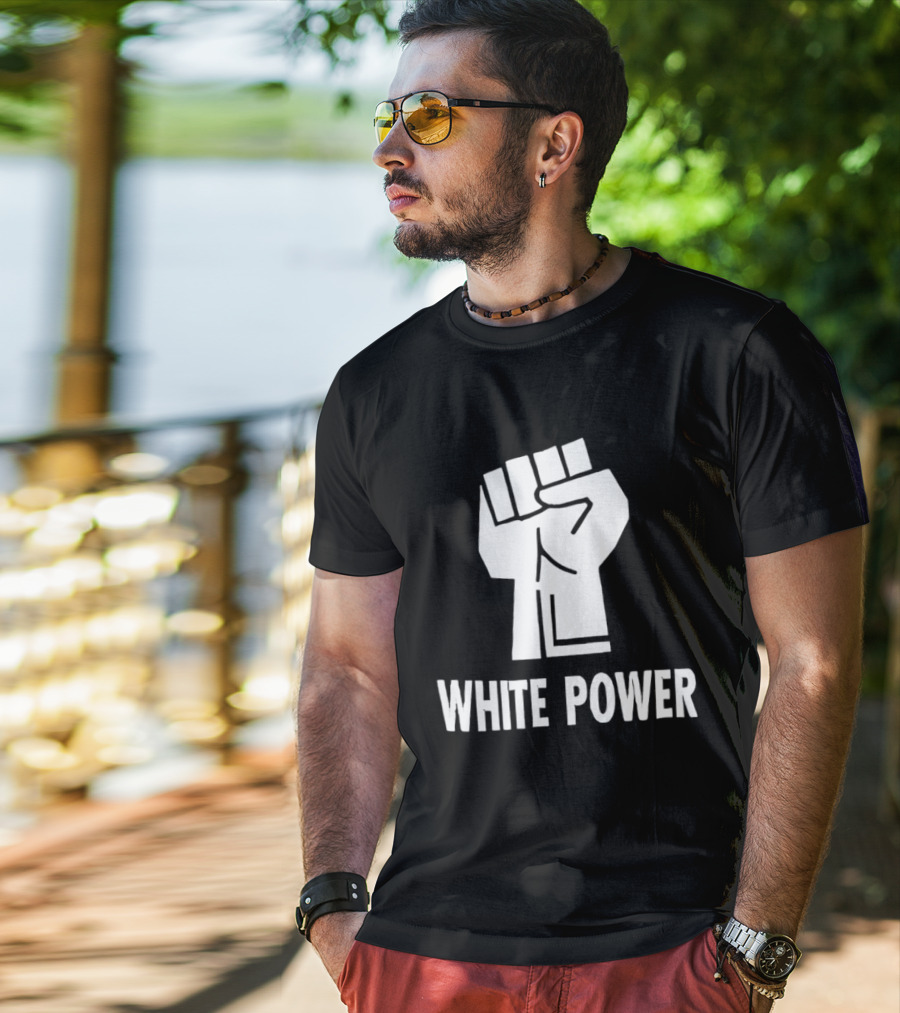 White Power Raised Fist T-Shirt