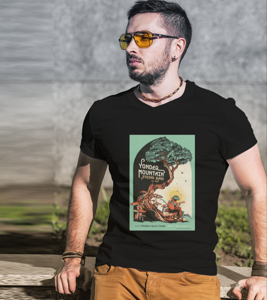 Yonder Mountain String Band Live At Friendly Valley Tavern Peoria IL May 24 2026 T-Shirt