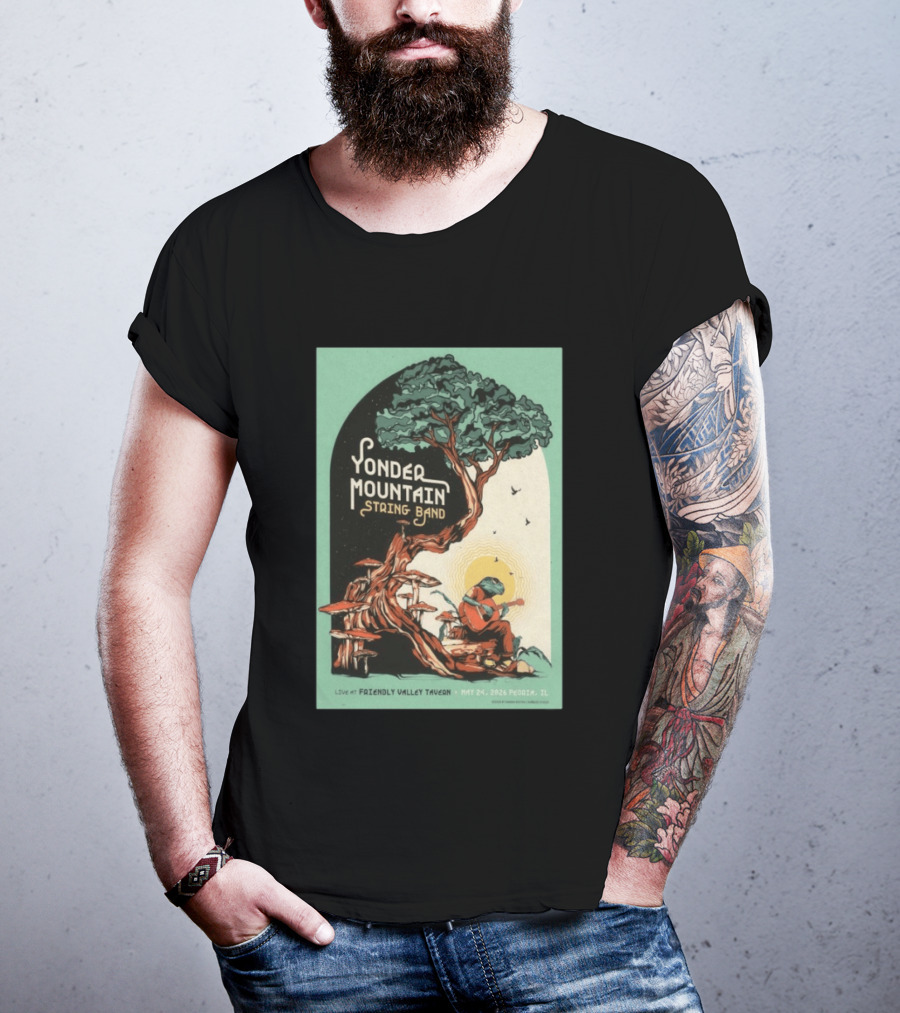 Yonder Mountain String Band Live At Friendly Valley Tavern Peoria IL May 24 2026 T-Shirt