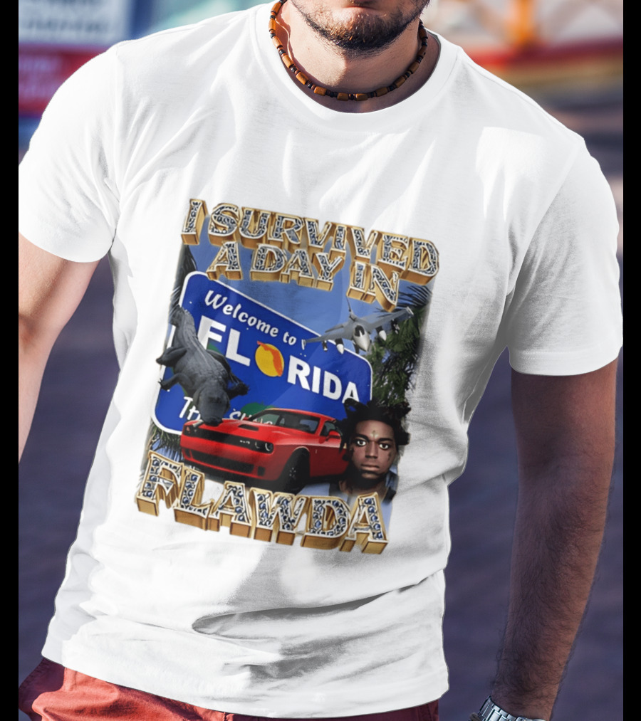 I Survived A Day In Flawda Welcome To Florida Dodge Jet Manatee Adventure T-Shirt