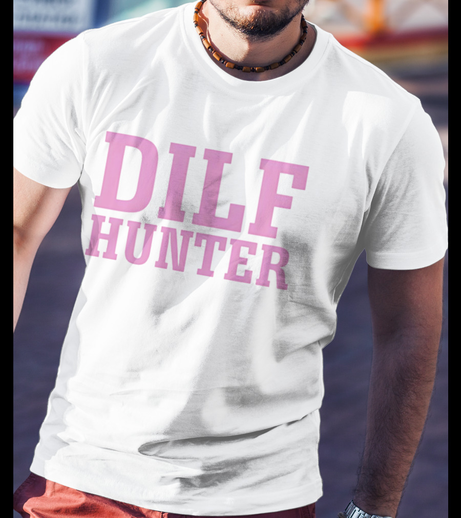 DILF Hunter Pink Bold Retro Fun T-Shirt
