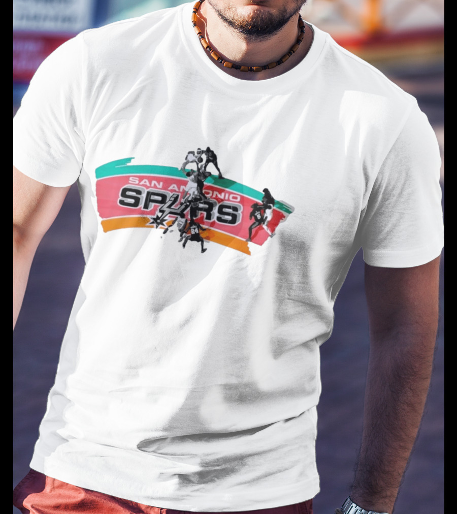San Antonio Spurs Basketball Team Action Shot T-Shirt
