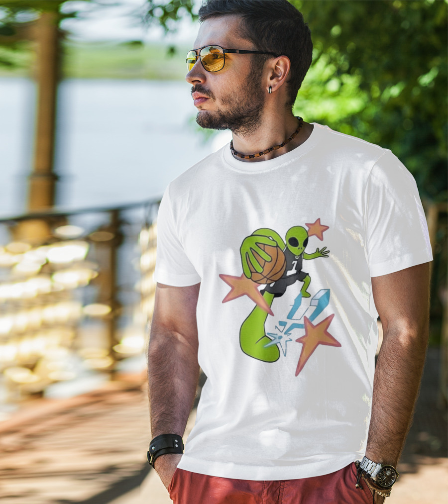 San Antonio Spurs Alien Basketball Dunking Stars T-Shirt