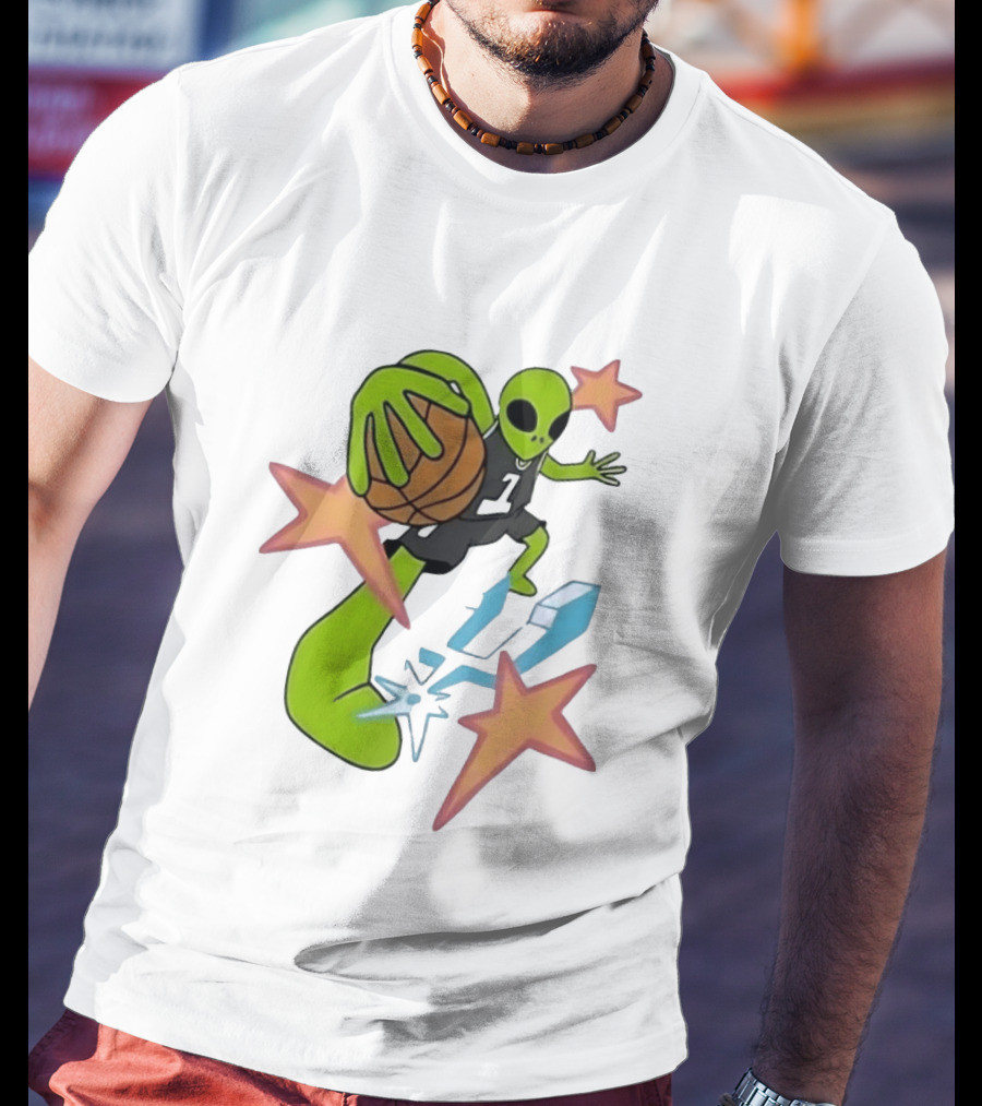 San Antonio Spurs Alien Basketball Dunking Stars T-Shirt