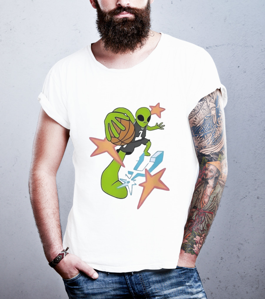 San Antonio Spurs Alien Basketball Dunking Stars T-Shirt