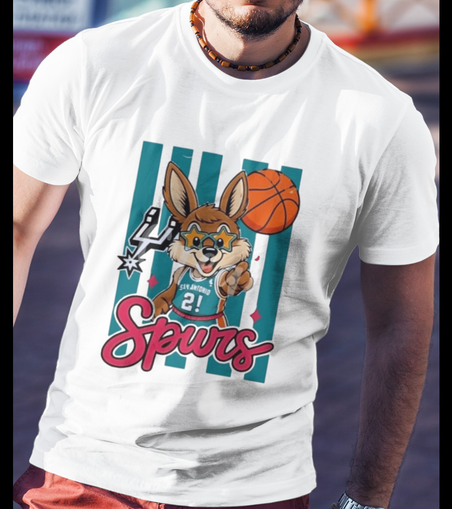 San Antonio Spurs Mascot Basketball Star Glasses Youth 21 T-Shirt