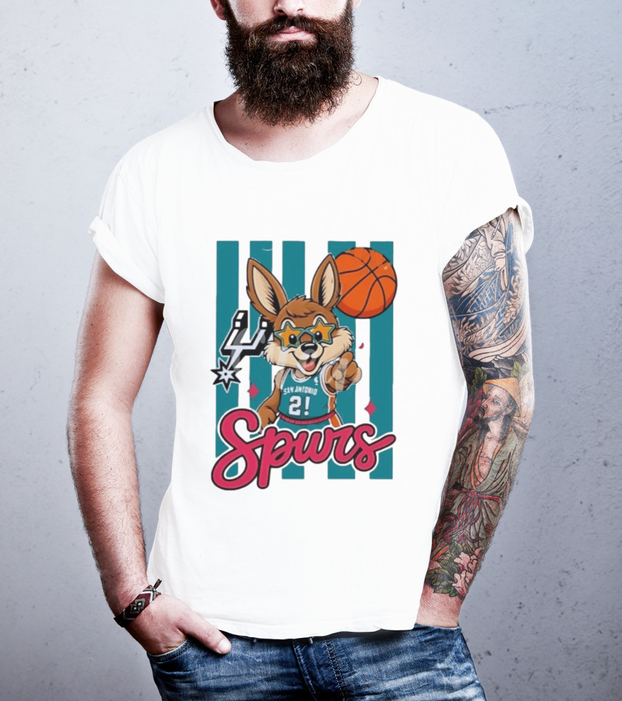 San Antonio Spurs Mascot Basketball Star Glasses Youth 21 T-Shirt