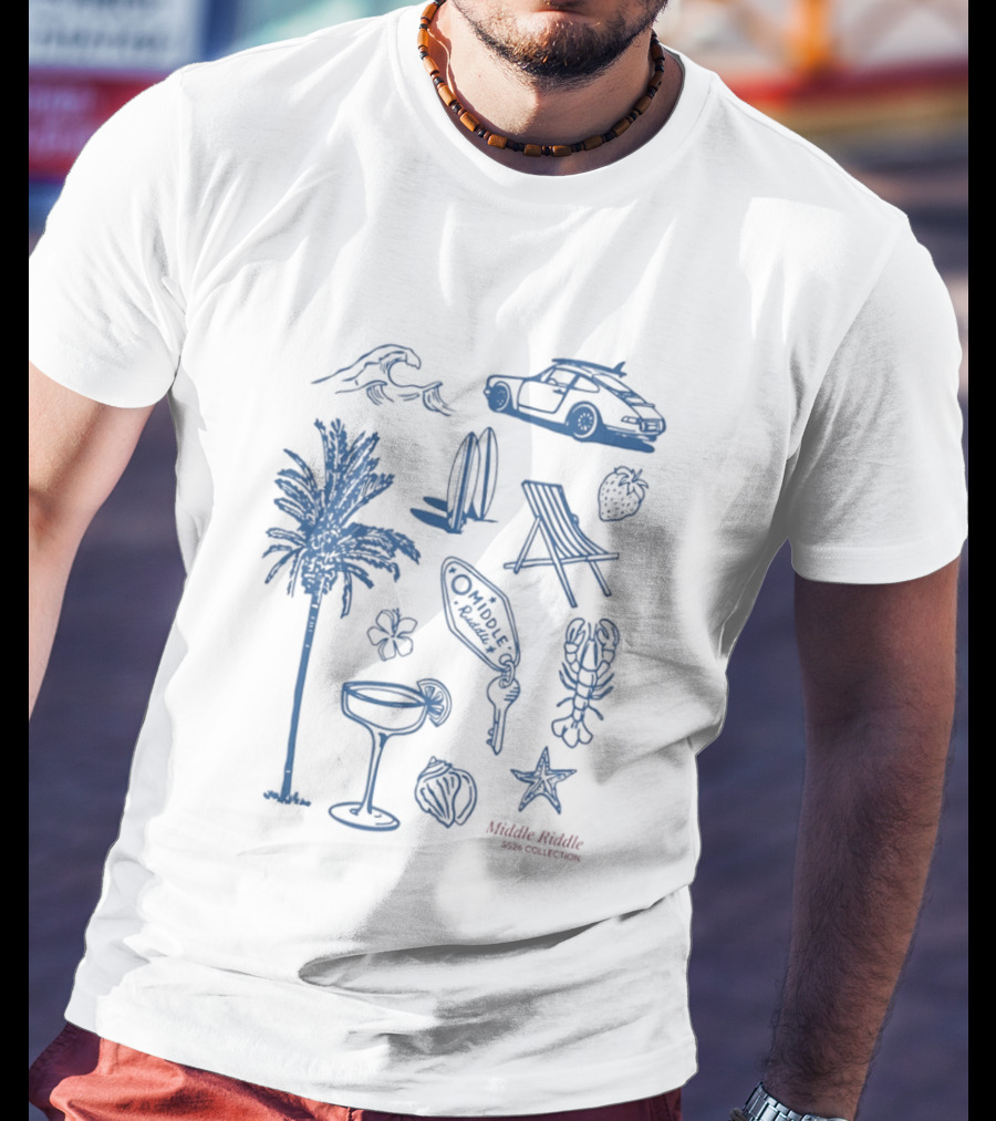 The Coastal Sheer 2026 Summer Collection Palm Waves Surfing Suntanning Chilling Ocean Daze Adventure T-Shirt