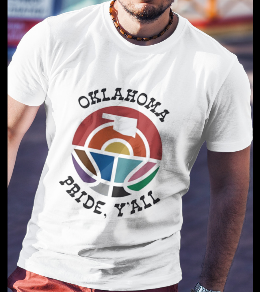 Oklahoma Pride Y'all Colorful State Sunset T-Shirt
