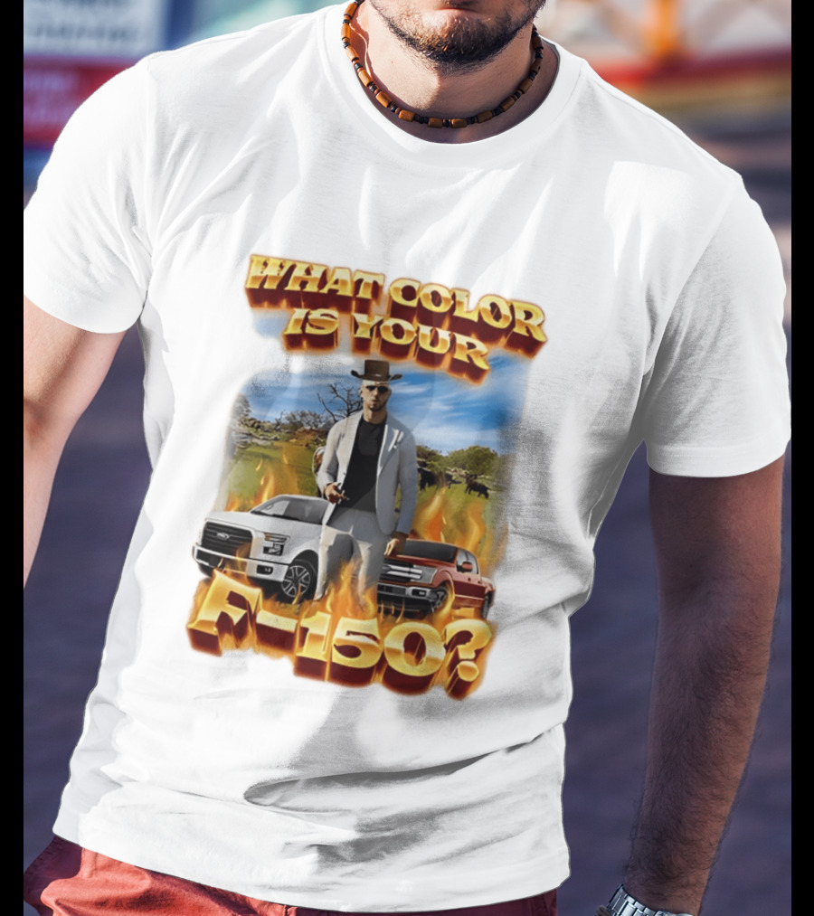 What Color Is Your F 150 Cowboy Fire Landscape T-Shirt