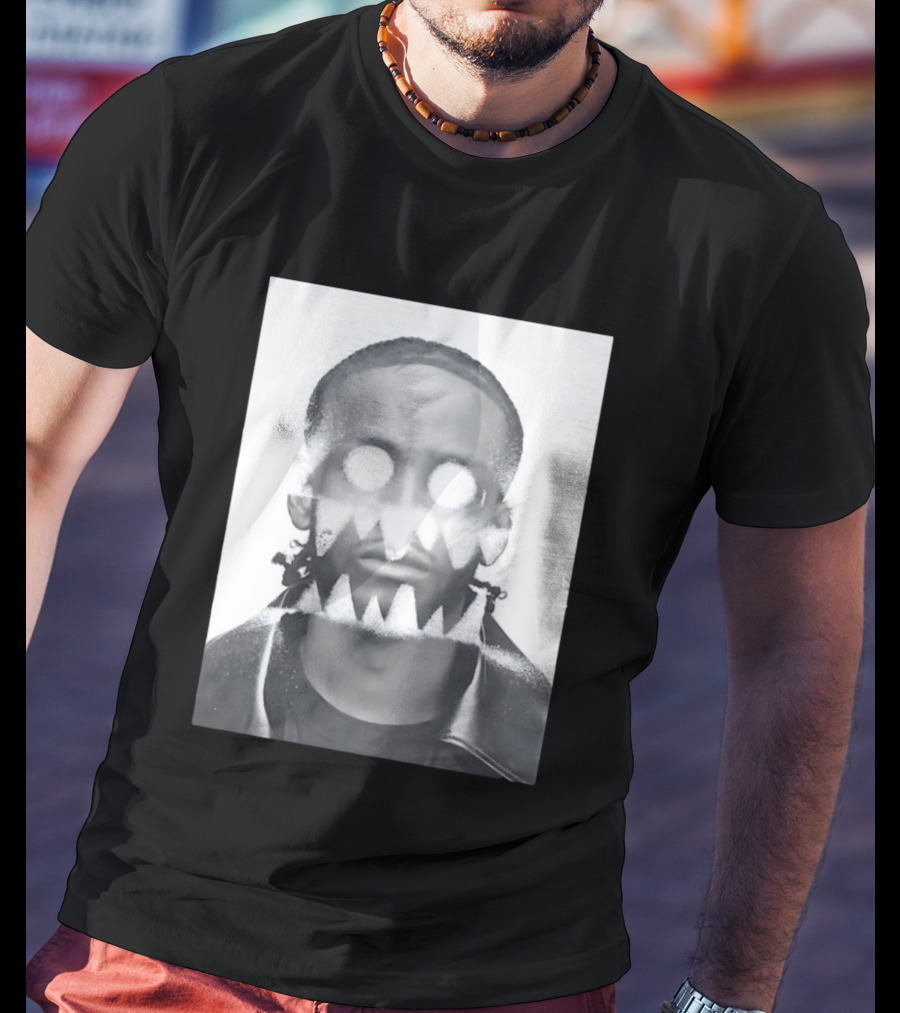 Astro Surreal Man Glowing Eyes Sharp Teeth T-Shirt