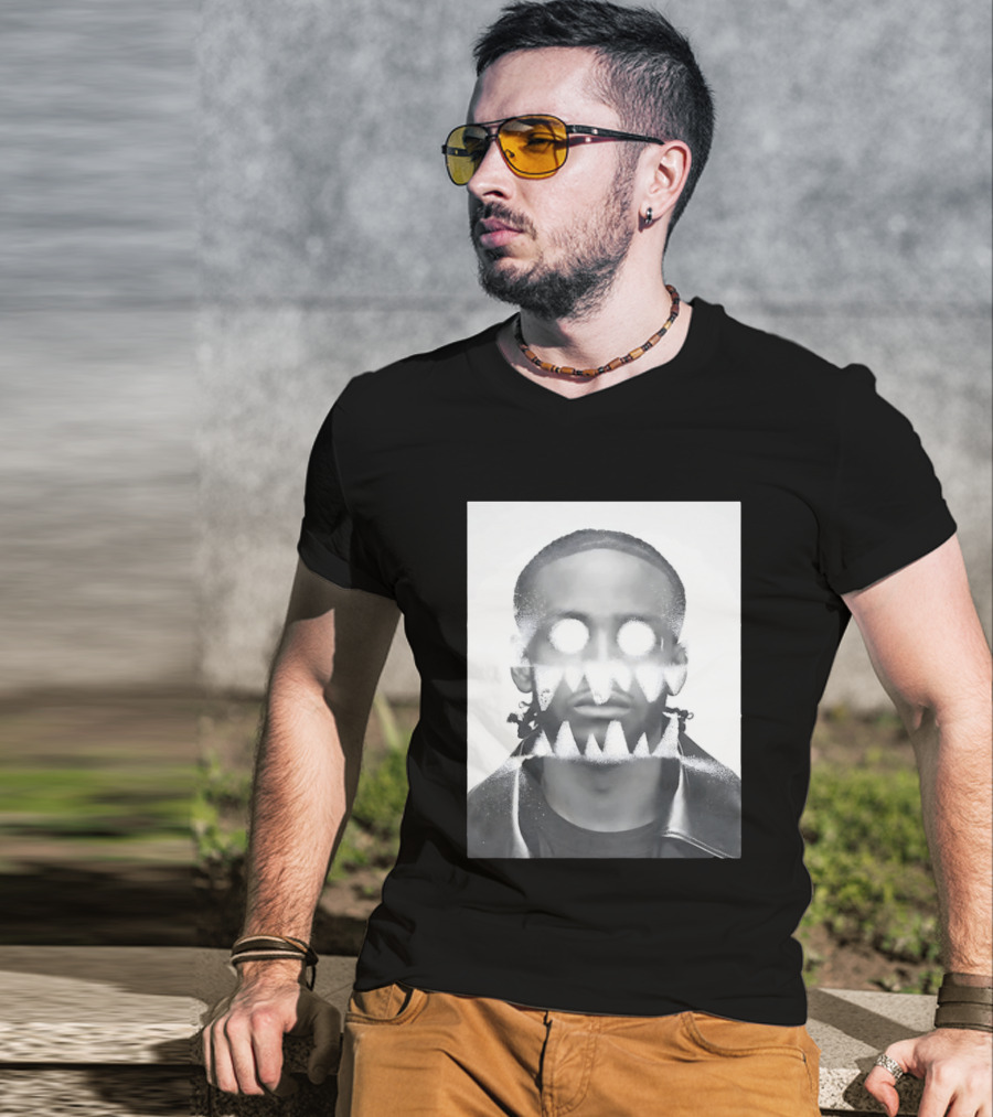 Astro Surreal Man Glowing Eyes Sharp Teeth T-Shirt