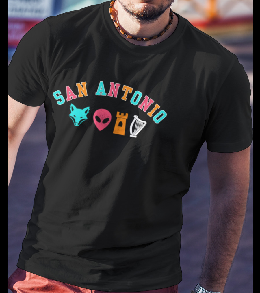 San Antonio Fox Alien Castle Harp T-Shirt