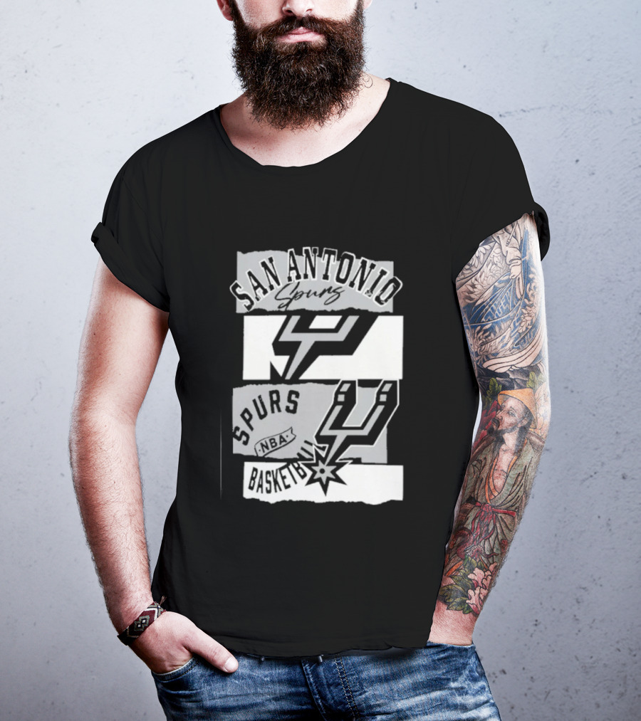 San Antonio Spurs In The Paint Vintage NBA Logoman Edition T-Shirt