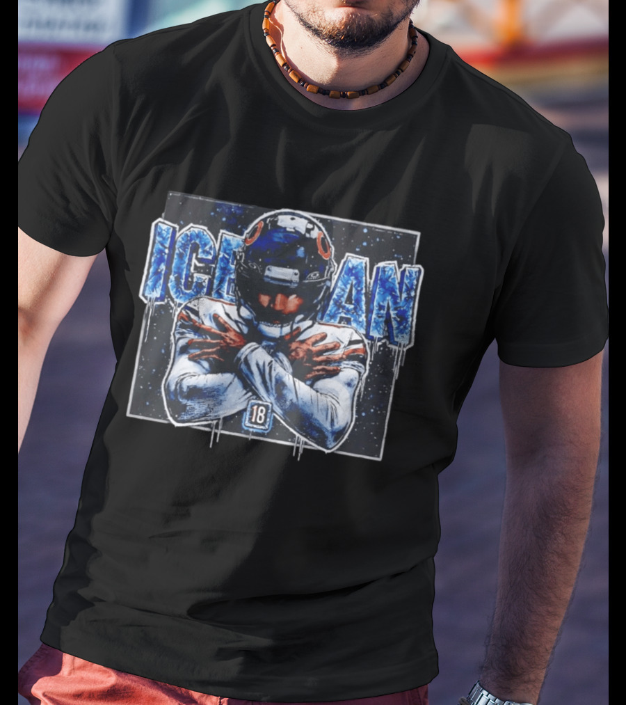 Iceman 18 Chicago Bears Football Player Crossing Arms NFL Fan T-Shirt