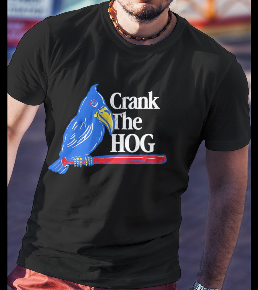 Kansas Jayhawks Crank The Hog Baseball Bird T-Shirt