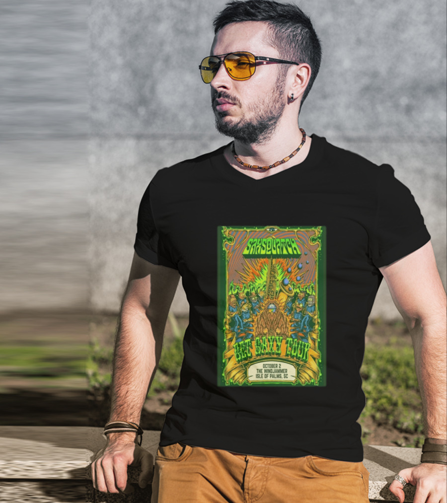 Saxsquatch Get Saxy Tour The Windjammer Isle Of Palms SC October 2 2026 T-Shirt